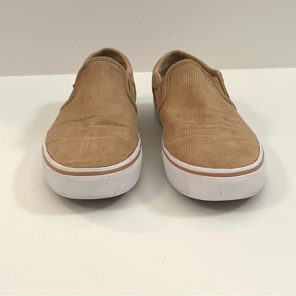Vans Slip-On Suede Sneakers in Tan - Picture 9 of 13